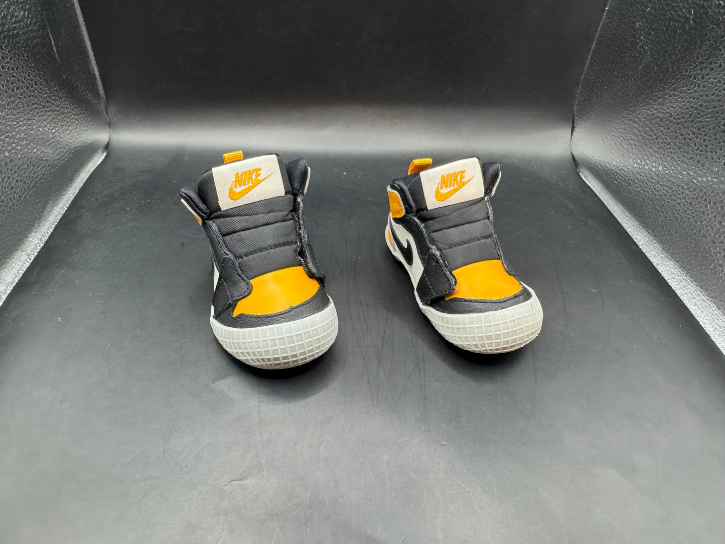 (3C) Jordan 1 Crib Bootie Yellow Toe