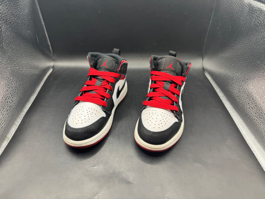 (11C) Jordan 1 Mid Gym Red Black Toe