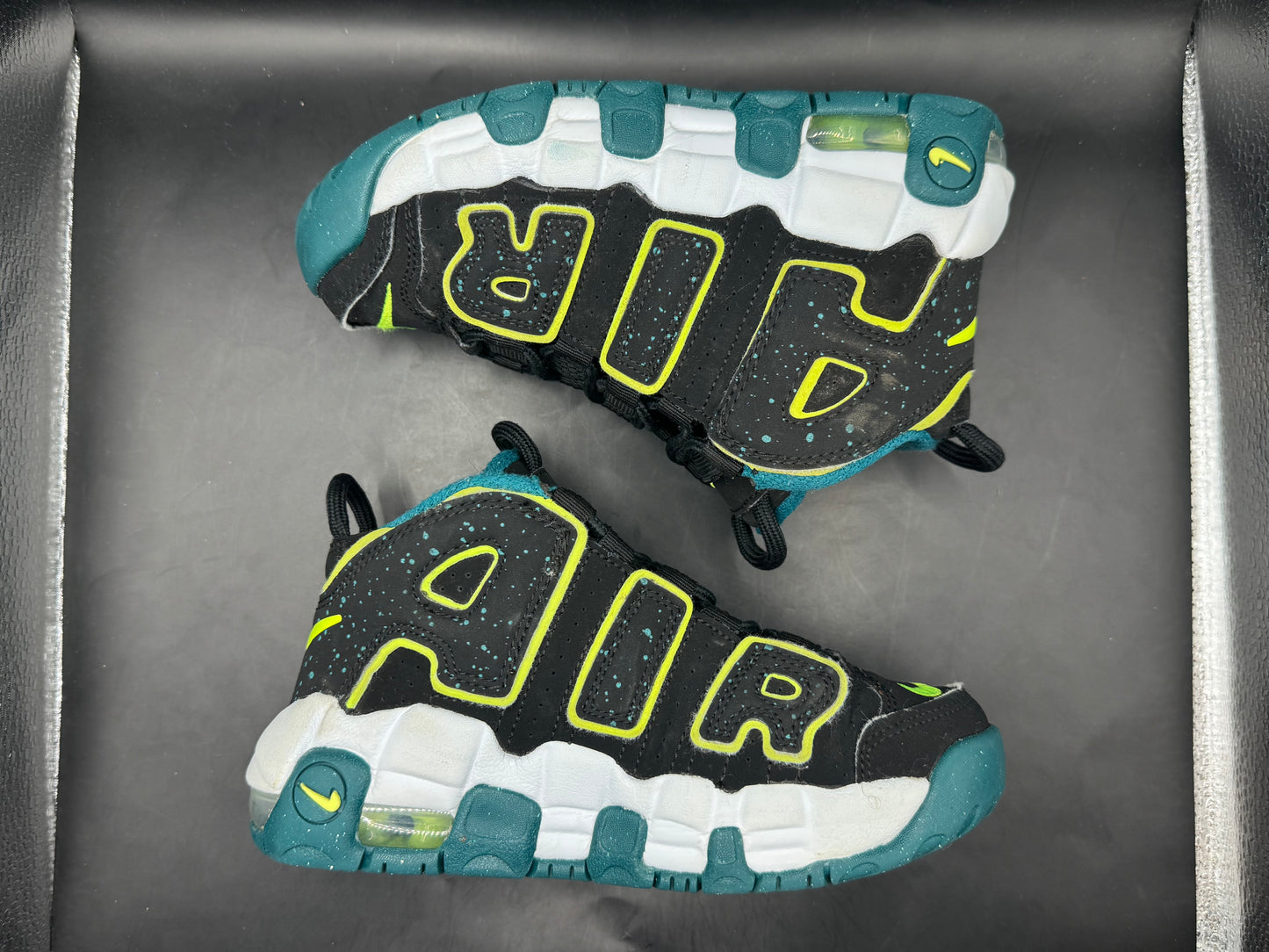 (13C) Nike Air More Uptempo Black Geode Teal